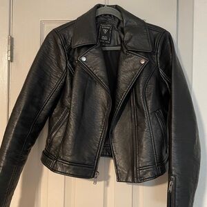 Women’s Guess Black Faux Leather Jacket Size Medium